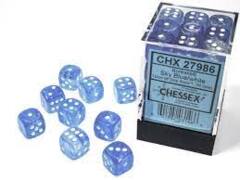 CHESSEX - 12MM D6 DICE BLOCK - 36 DICE - BOREALIS - PURPLE/WHITE